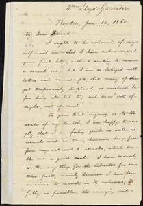 Letter from William Lloyd Garrison, Boston, [Mass.], to Samuel Joseph May, Jan. 14, 1860