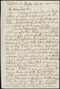 Letter from William Lloyd Garrison, Boston, [Mass.], to Elizabeth Pease Nichol, Feb. 22, 1860