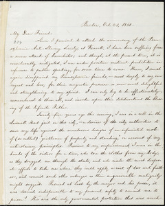 Letter from William Lloyd Garrison, Boston, [Mass.], to James Miller M'Kim, Oct. 21, 1860