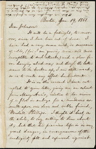 Letter from William Lloyd Garrison, Boston, [Mass.], to Oliver Johnson, Jan. 19, 1861