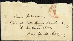 Letter from William Lloyd Garrison, Boston, [Mass.], to Oliver Johnson, April 19, 1861
