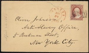 Letter from William Lloyd Garrison, Boston, [Mass.], to Oliver Johnson, April 23, 1861