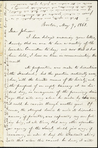 Letter from William Lloyd Garrison, Boston, [Mass.], to Oliver Johnson, May 9, 1861