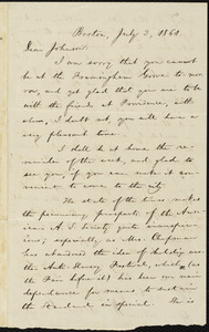 Letter from William Lloyd Garrison, Boston, [Mass.], to Oliver Johnson, July 3, 1860
