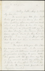 Letter from William Lloyd Garrison, Valley Falls, to Wendell Phillips Garrison, Aug. 9, 1861