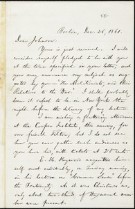Letter from William Lloyd Garrison, Boston, [Mass.], to Oliver Johnson, Dec. 26, 1861