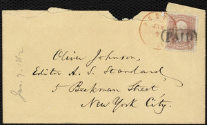 Letter from William Lloyd Garrison, Boston, [Mass.], to Oliver Johnson, Jan. 7, 1862