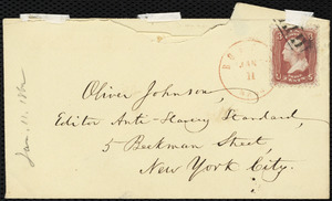 Letter from William Lloyd Garrison, Boston, [Mass.], to Oliver Johnson, Jan. 10, 1862