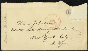 Letter from William Lloyd Garrison, Boston, [Mass.], to Oliver Johnson, March 30, 1862