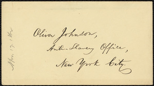 Letter from William Lloyd Garrison, Boston, [Mass.], to Oliver Johnson, April 17, 1862