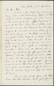 Letter from William Lloyd Garrison, New York, to Helen Eliza Garrison, June 10, 1862