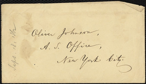 Letter from William Lloyd Garrison, Boston, [Mass.], to Oliver Johnson, Sept. 18, 1862