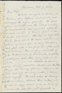 Letter from William Lloyd Garrison, Peacham, [Vt.], to Helen Eliza Garrison, Oct. 7, 1862