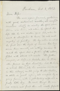 Letter from William Lloyd Garrison, Peacham, [Vt.], to Helen Eliza Garrison, Oct. 8, 1862