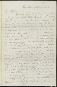 Letter from William Lloyd Garrison, Braintree, [Vt.], to Helen Eliza Garrison, Oct. 10, 1862