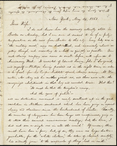 Letter from William Lloyd Garrison, New York, to Helen Eliza Garrison, May 14, 1863