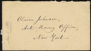 Letter from William Lloyd Garrison, Boston, [Mass.], to Oliver Johnson, Nov. 5, 1863