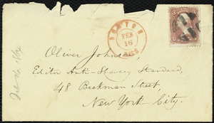 Letter from William Lloyd Garrison, Boston, [Mass.], to Oliver Johnson, Feb. 16, 1864