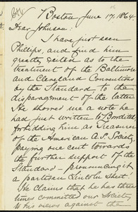Letter from William Lloyd Garrison, Boston, [Mass.], to Oliver Johnson, June 17, 1864