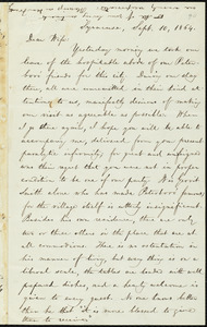 Letter from William Lloyd Garrison, Syracuse, [N.Y.], to Helen Eliza Garrison, Sept. 10, 1864