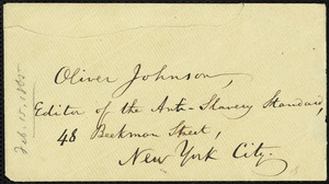 Letter from William Lloyd Garrison, Boston, [Mass.], to Oliver Johnson, Feb. 15, 1865