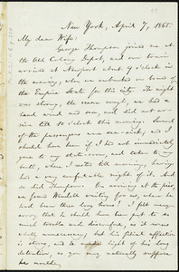 Letter from William Lloyd Garrison, New York, to Helen Eliza Garrison, April 7, 1865