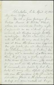 Letter from William Lloyd Garrison, Charleston, S.C, to Helen Eliza Garrison, April 15, 1865