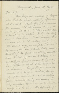Letter from William Lloyd Garrison, Longwood, [Pa.], Helen Eliza Garrison, June 11, 1865