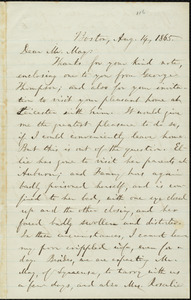 Letter from William Lloyd Garrison, Boston, [Mass.], to Samuel May, Aug. 14, 1865