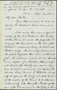 Letter from William Lloyd Garrison, Boston, [Mass.], to James Miller M'Kim, Sept. 14, 1865