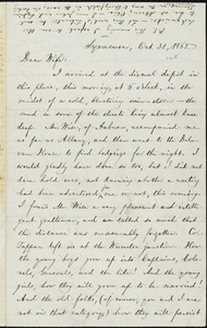 Letter from William Lloyd Garrison, Syracuse, [N.Y.], to Helen Eliza Garrison, Oct. 31, 1865