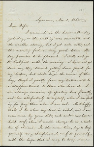 Letter from William Lloyd Garrison, Syracuse, [N.Y.], to Helen Eliza Garrison, Nov. 1, 1865
