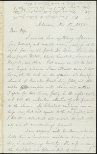 Letter from William Lloyd Garrison, Adrian, [Mich.], to Helen Eliza Garrison, Nov. 13, 1865