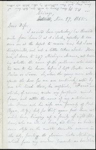 Letter from William Lloyd Garrison, Chicago, to Helen Eliza Garrison, Nov. 17, 1865