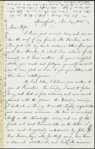 Letter from William Lloyd Garrison, Springfield, [Illinois], to Helen Eliza Garrison, Nov. 24, 1865