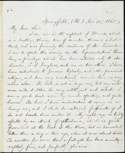 Letter from William Lloyd Garrison, Springfield, [Illinois], to Wendell Phillips Garrison, Nov. 25, 1865