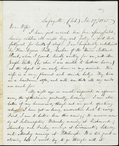 Letter from William Lloyd Garrison, Lafayette, (Ind.), to Helen Eliza Garrison, Nov. 27, 1865