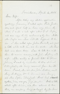 Letter from William Lloyd Garrison, Providence, [R.I.], to Helen Eliza Garrison, April 4, 1866