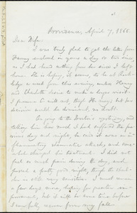 Letter from William Lloyd Garrison, Providence, [R.I.], to Helen Eliza Garrison, April 7, 1866