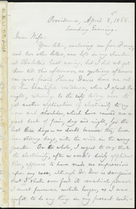 Letter from William Lloyd Garrison, Providence, [R.I.], to Helen Eliza Garrison, April 8, 1866, Sunday Evening