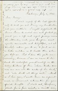Letter from William Lloyd Garrison, Roxbury, [Mass.], to Fanny Garrison Villard, July 6, 1866