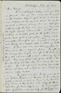 Letter from William Lloyd Garrison, Rockledge, to Fanny Garrison Villard, July 19, 1866