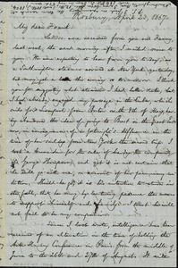 Letter from William Lloyd Garrison, Roxbury, [Mass.], to Francis Jackson Garrison, April 23, 1867