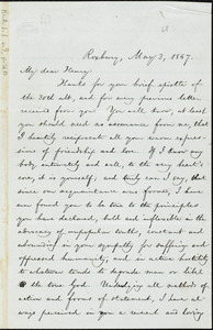 Letter from William Lloyd Garrison, Roxbury, [Mass.], to Henry Clarke Wright, May 3, 1867