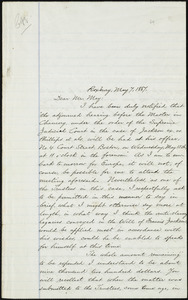 Copy of letter from William Lloyd Garrison, Roxbury, [Mass.], to Samuel May, May 7, 1867