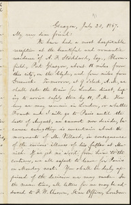 Letter from William Lloyd Garrison, Glasgow, [Scotland], to Elizabeth Pease Nichol, July 23, 1867