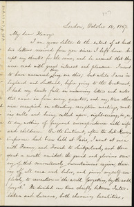 Letter from William Lloyd Garrison, London, [England], to Henry Clarke Wright, October 12, 1867