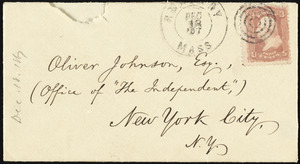 Letter from William Lloyd Garrison, Roxbury, [Mass.], to Oliver Johnson, Dec. 18, 1867