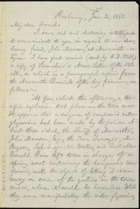 Letter from William Lloyd Garrison, Roxbury, [Mass.], to Francis Jackson Garrison, Jan. 2, 1868