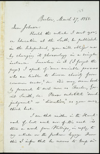 Letter from William Lloyd Garrison, Boston, [Mass.], to Oliver Johnson, March 27, 1868
